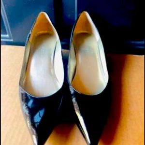 Nine West patent leather wedge heels